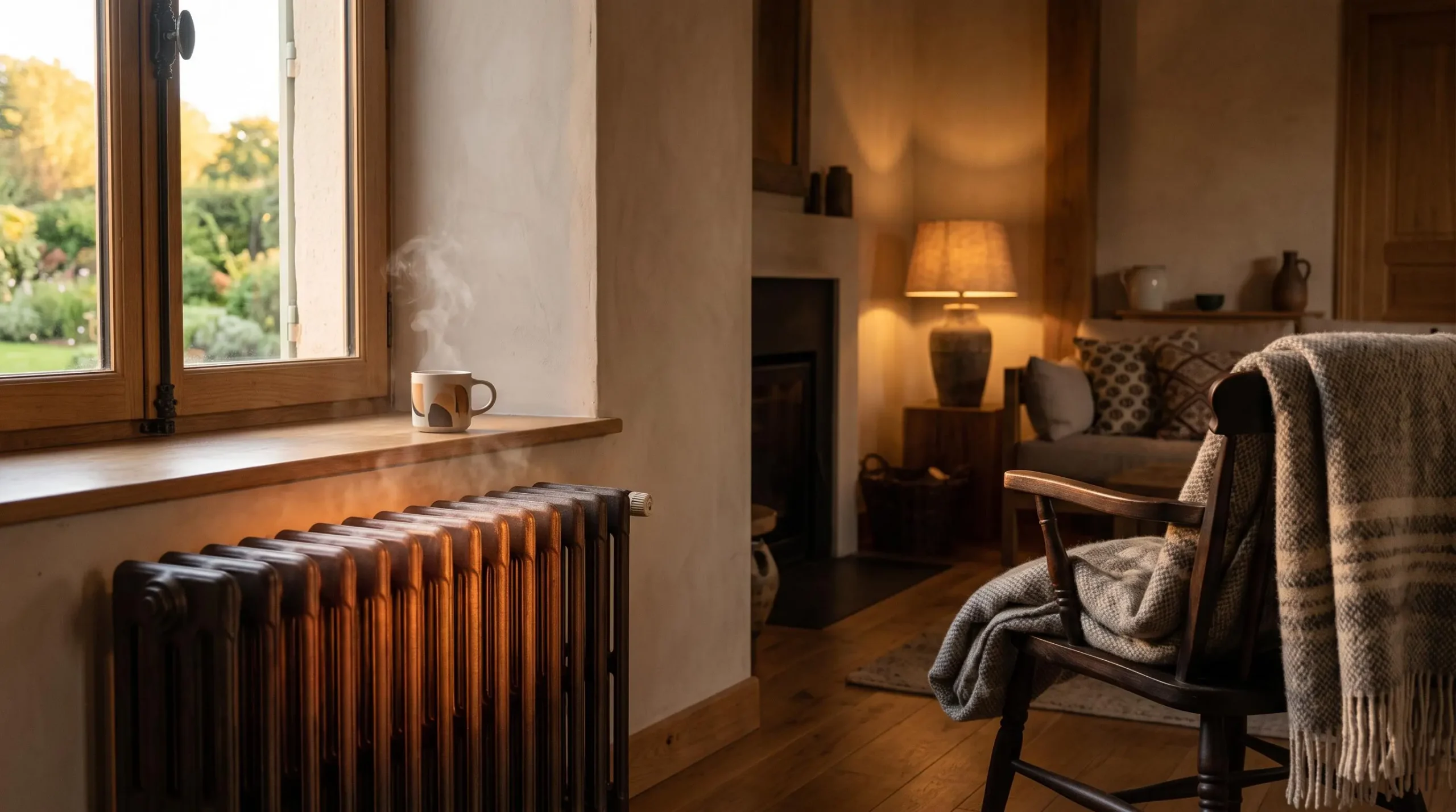 Intérieur de maison chaleureux et lumineux symbolisant les économies d'énergie réalisées grâce à des gestes simples et cumulés