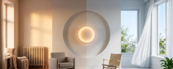 Intérieur chaleureux illustrant un équilibre thermique stable été comme hiver