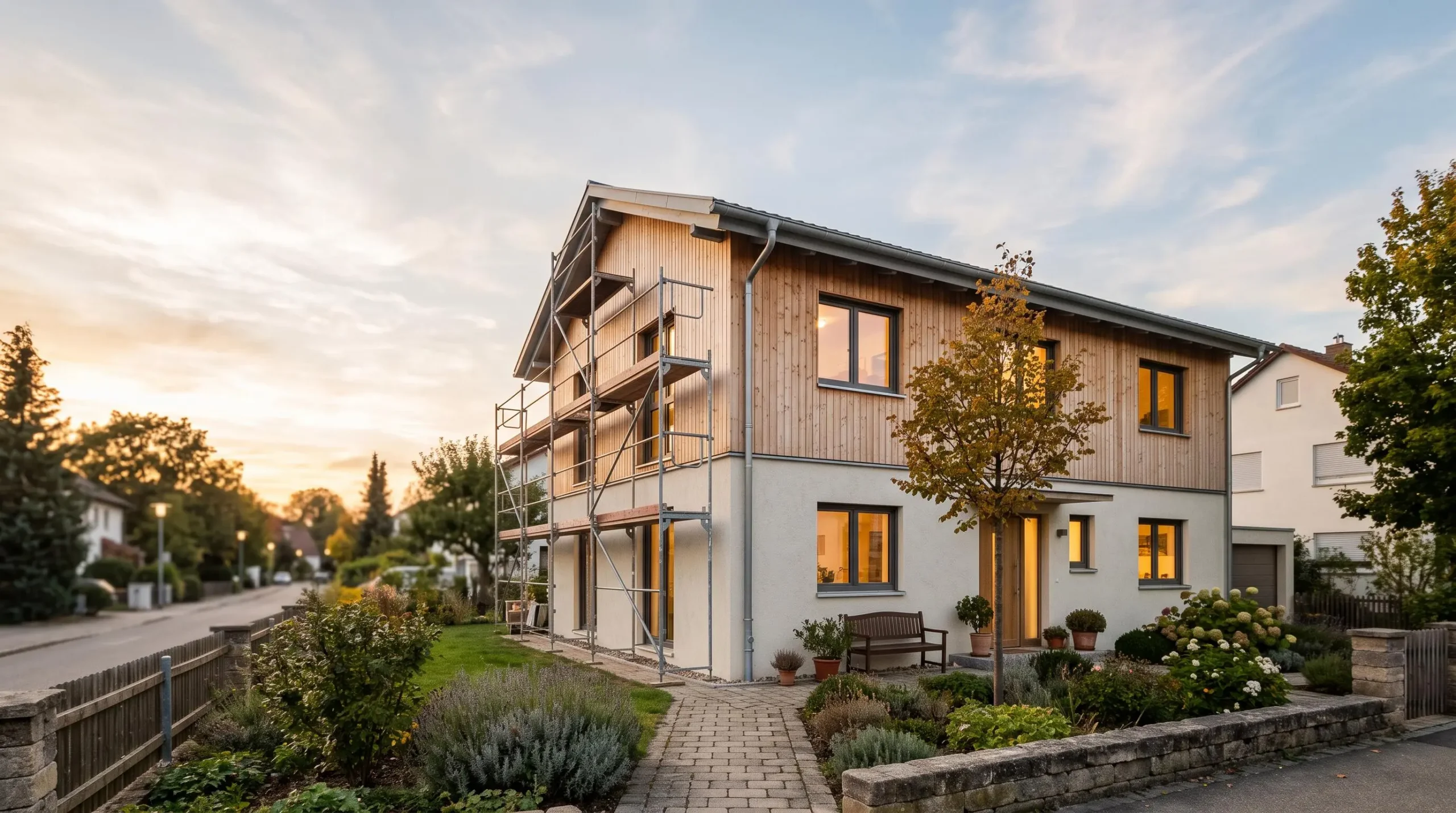 Maison individuelle rénovée illustrant le financement de travaux à taux zéro sur 15 ans